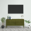 Gossi comoda tv, verde masliniu, 105x35x50 cm, otel