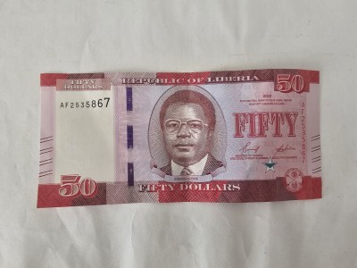 Liberia 50 Dollars 2022 Noua foto