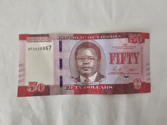 Liberia 50 Dollars 2022 Noua