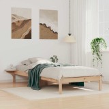 vidaXL Cadru de pat cu mese laterale natural 90 x 210 cm 873220