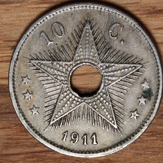 Congo belgian - moneda coloniala istorica - 10 centimes 1911 - impecabila !