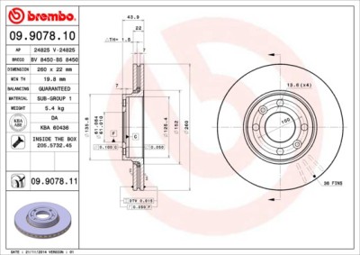BREMBO 09.9078.10 PRIME LINE Disc frana foto