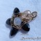 B18. Pandantiv - Fluture - din spinel negru si sarma de Goldfilled, Unicat