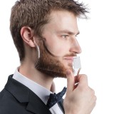 Set profesional pieptene / sablon transparent contur barba &amp; mustata + Brici profesional pentru barbierit si