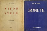 Gh. A. Cuza - Vifor sub stele (1943, poezii de razboi, Casa Scoalelor) si Sonete (Editura Cugetarea)