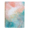 Caiet Spirală A4, Modele Folie Aurie, Multicolor, 80 File, 2 Subiecte, Copertă Moale, Oem