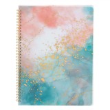 Caiet Spirală A4, Modele Folie Aurie, Multicolor, 80 File, 2 Subiecte, Copertă Moale, Oem