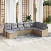 VidaXL Set de canapele pentru grădină 8 pcs Bej Rattan poli 3346840