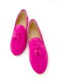 Mocasini din piele intoarsa fucsia Kara