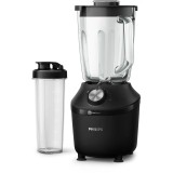 Blender Philips Seria 3000 HR2291/41, 600W, 2l, 2 viteze+Pulse, zdrobire gheata, Sistem ProBlend, accesoriu recipient sport, aplicatia NutriU, Negru