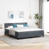 VidaXL Pat box spring cu saltea, gri &icirc;nchis, super king, catifea