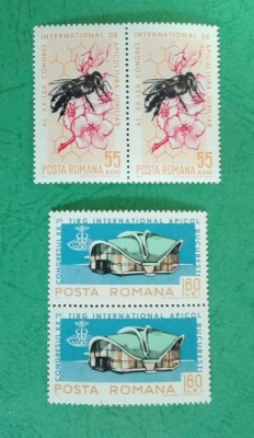 TIMBRE ROMANIA MNH 1965/L.P.610 AL XX -lea CONGRES APIMONDIA SERIE IN PERECHE foto