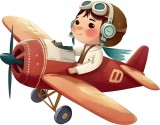 Cumpara ieftin Sticker decorativ, Elicopter, Maro, 76 cm, 1286STK-5