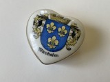 Cutiuta miniaturala din portelan, pictata manual cu blazonul orasului german Wiesbaden