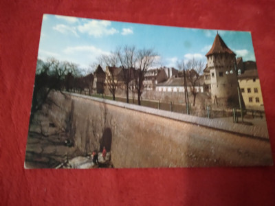 CARTE POSTALA -SIBIU-ZIDURILE CETATII CIRCULATA foto