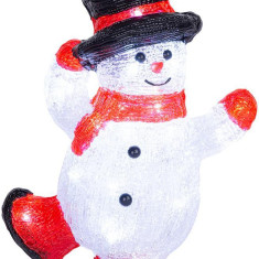 MagicHome Decorațiuni de Crăciun, Om de zăpadă, 30 LED, alb rece, acrilic, IP44, exterior, 22x14x30 cm