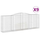 Cumpara ieftin Cosuri gabion arcuite 9 buc, 400x50x140/160 cm, fier galvanizat