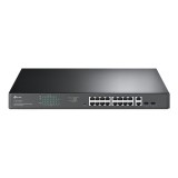 Switch 16 porturi PoE+ Gigabit, 2 porturi RJ45 Gigabit, 2 x Combo SFP Gigabit, Managed - TP-Link TL-SG1218MPE