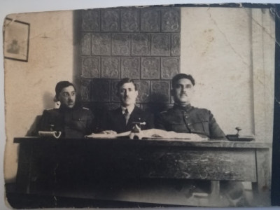 Foto 1934, Chișinău, militari, text verso, Basarabia, format mic foto