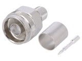 Mufă N Tată 50&Omega; RG214 Crimpat PTFE Argintat