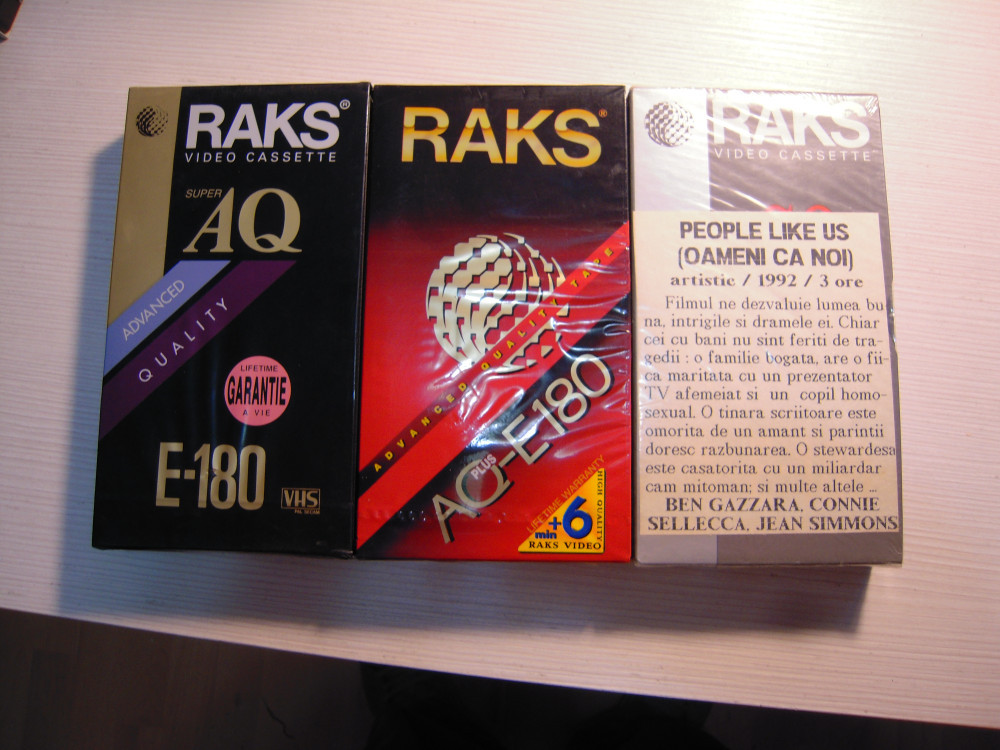 LOT de 3 casete video VHS RAKS de 180 minute, stare BUNA | Okazii.ro