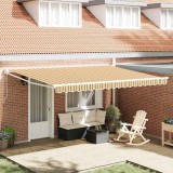 Marchiză Retractabilă Manuală cu Dungi Multicolore 450x300 cm