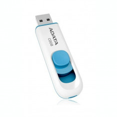 Memorie USB 2.0 ADATA 32 GB retractabila carcasa plastic alb / albastru AC008-32G-RWE