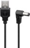 Cablu USB - DC 5.5 x 2.1 mm 90 grade 1m negru Goobay 55158