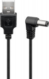 Cablu USB - DC 5.5 x 2.5 mm 90 grade 0.5m negru Goobay 55154