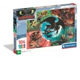 Puzzle Clementoni Cum sa-ti antrenezi Dragonul: Prieteni 104 piese