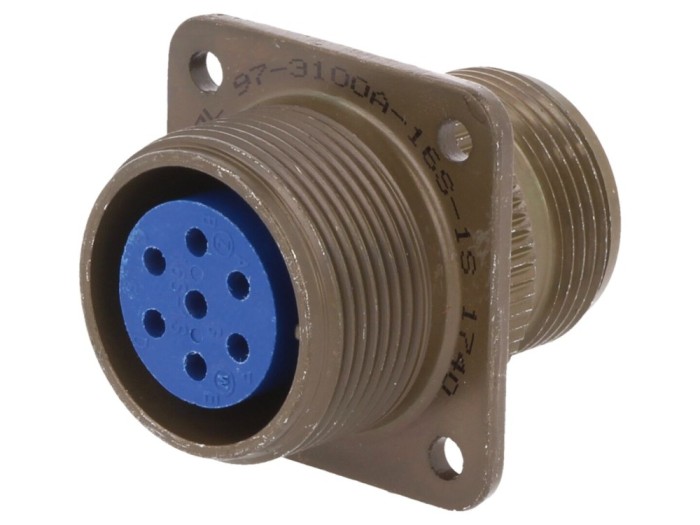 Conector circular 16S, 7 pini, oliv