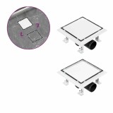 Cumpara ieftin Rigolă de duș capac plat gresie 2-&icirc;n-1 18x18 cm oțel inoxidabil
