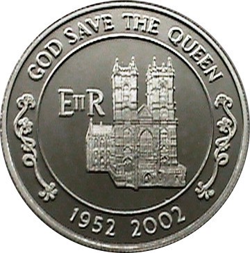 Ascension Island 50 Pence 2002 (Golden Jubilee) Cupru-nichel, KM-15 UNC !!!