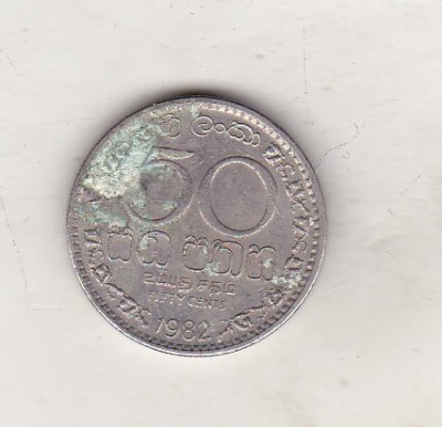 bnk mnd Sri Lanka 50 centi 1982 foto