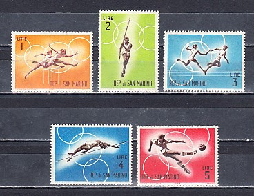 A12 S2 5 - Timbre foarte veche - San Marino - Jocurile olimpice - Roma 1963