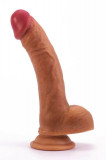 Cumpara ieftin Dildo Realistic Din Silicon Dublu-Stratificat, Bronz, 20 cm