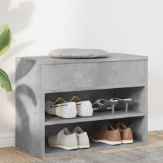 vidaXL Banchetă pantofar, gri beton, 60x30x45 cm, PAL 808742