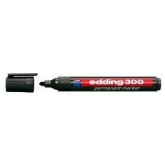 Marker permanent Edding 300, corp plastic, varf rotund, 1. 5-3 mm, negru