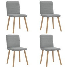 vidaXL Scaune de bucătărie pivotante, 4 buc., gri deschis, textil foto