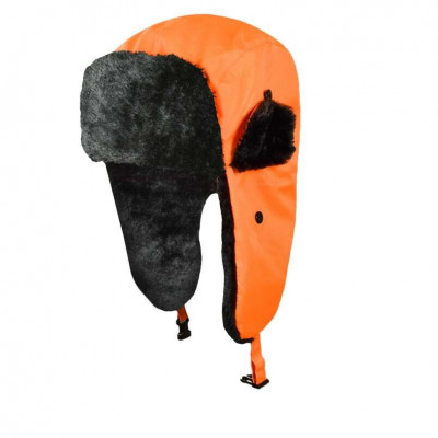 Caciula iarna de lucru cu protectie pentru urechi, matlasata, portocaliu fluorescent, marimea 59, ART.MAS foto