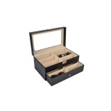 Cumpara ieftin Caseta / Toc Ochelari 12 Spatii - Piele Ecologica Neagra - WZ4037