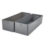 Organizator sertare, Set 2 buc, Gri, Plastic, 10.2x30.5x7.6 cm, CMCLASS