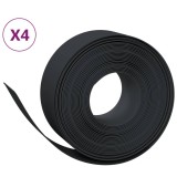 Cumpara ieftin Borduri de gradina, 4 buc, negru, 10 m 20 cm, polietilena