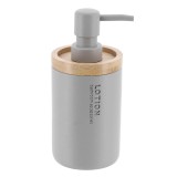 Dispenser Săpun Polirășină 280 Ml &ndash; Gri / Bamboo