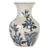 Cumpara ieftin Vaza flori ceramica alba albastra &Oslash; 10x16 cm