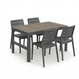 Deco Lyon Prime 4+1 set de mobilier de grădină nuc-grafit