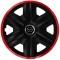 Set 4 Capace Roti pentru Mazda, model Fast Black Cu Rama Rosie, R15