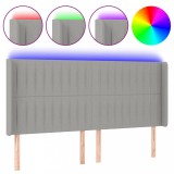 Cumpara ieftin Tablie de pat cu LED, gri deschis, 203x16x118/128 cm, textil