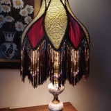 Veioza de colectie vintage cu abajur handmade