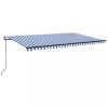 Copertina automata cu senzor vant&amp;LED, albastru/alb 500x300 cm